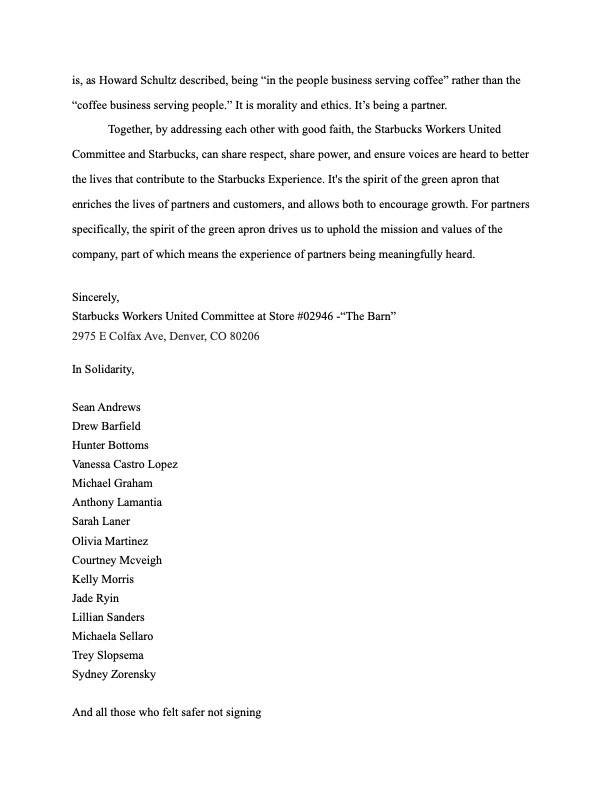 BREAKING: Starbucks partners at the Denver Colorado, Colfax and Milwaukee store are organizing with Workers United CMRJB! The Starbucks Workers United movement is unstoppable! @SBWorkersUnited