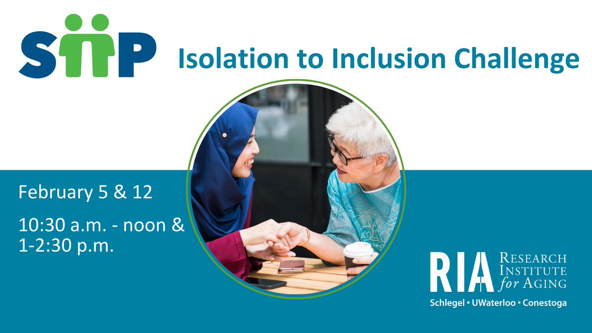 Many of us have felt isolated during the pandemic, particularly older adults and people living with dementia. Be a part of creating a more inclusive community for everyone in the #RegionOfWaterloo. Register for the Isolation to Inclusion Challenge: intergenerationalpartnerships.ca/news-and-event…