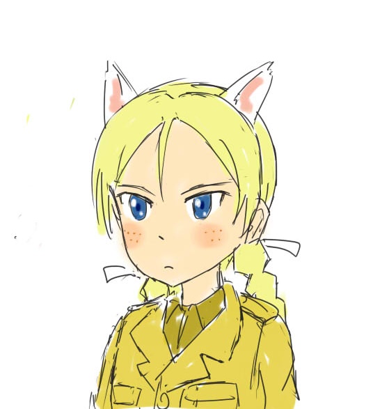 そしてその全然イケてない田舎者ウィッチのゾフィーに「ベルリン育ちのお嬢様で金髪碧眼お下げ髪で白猫使い魔を持つお利口さんの生意気ウィッチ」が登場!「すごくかわいい!うらやましい!」って完全に2P三隅さんじゃね?とか思ったり。ソバカスは無いがイメージはおおむね同じだった。 