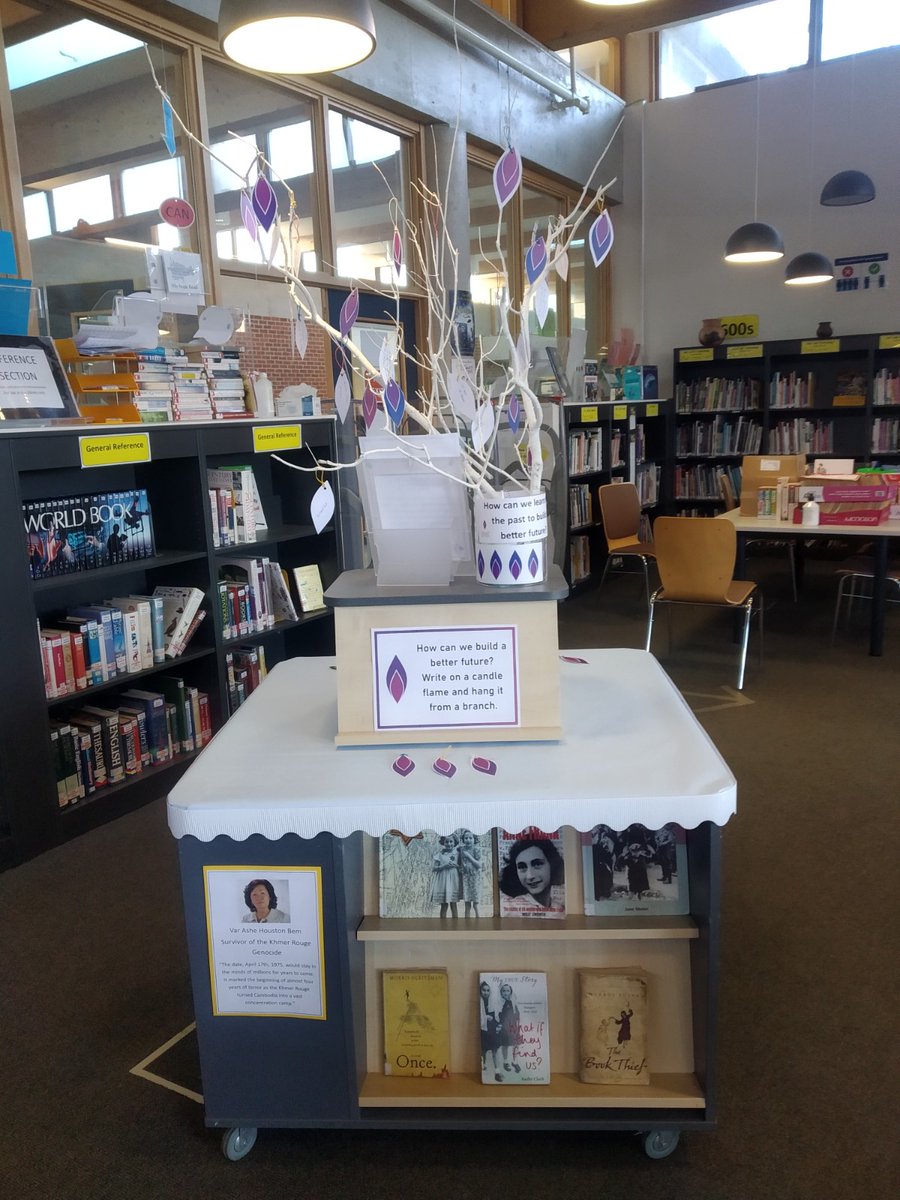 Minster_Library's tweet image. We commemorated this years #HolocaustMemorialDay by asking our students "How can we build a better future?" and putting their ideas on our Hope Tree in the library. Let us know your ideas! #SucceedingTogether