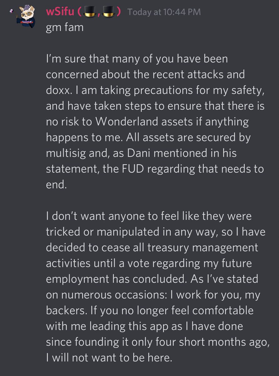 juliankoh's tweet photo. Official statement from @0xSifu https://t.co/KanxRw3qtj