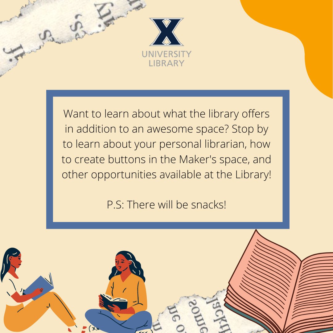 Xavier_Library's tweet photo. TODAY - celebrating #CommuterAppreciationWeek with @XUCommuters 2-4 in CLC atrium. Learn about personal librarians, the makerspace, & more! #commuterservices #commuterstudents #AllForOne https://t.co/gF1rmzFJQ1