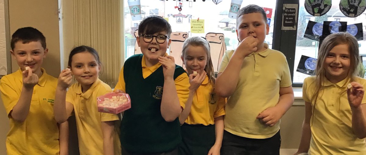 stcuthbertsps's tweet image. P4/5 had a little try of Turkish Delight just like Edmund from ‘The Lion, the Witch and the Wardrobe’. We used our senses to describe how it looks, smells feels and tasted. We discussed the best words to describe it #reflectivereading #taskmap #exploresomemore