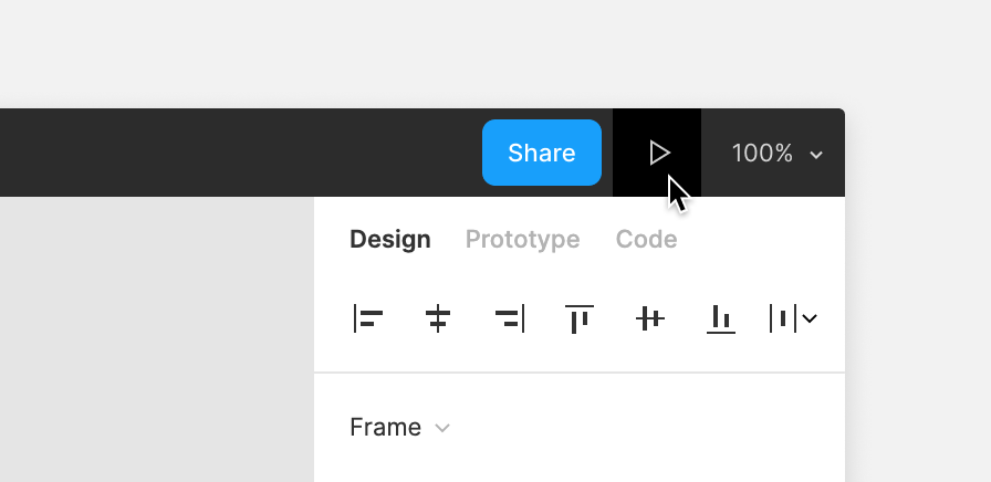 tomaszeman's tweet photo. Hi @figmadesign, everyday I have to explain to a new stakeholder what this play button does and how to use it. Have you considered using words with icons or a more clear toggle between modes like in Google Docs? https://t.co/CTwcEVJ3Fq