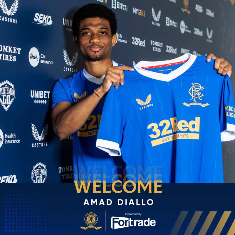 RangersFC's tweet photo. 🆕 #RangersFC are today delighted to announce the loan signing of @Amaddiallo_19 from @manutd until the end of the season.