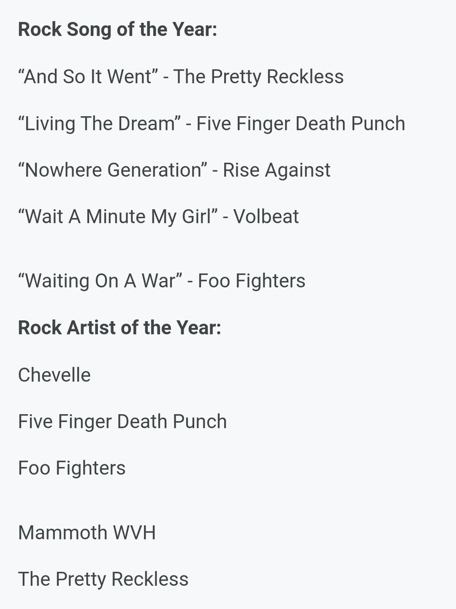 brasiltpr's tweet photo. The Pretty Reckless foi indicado a duas categorias no #iHeartAwards 2022. "Música Rock do Ano" com "And So It Went" e "Artista Rock do Ano". https://t.co/1bvUUBJo9s