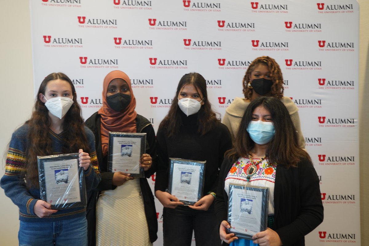 Congratulations to the district students who received the U of U's Youth Leadership Award!
Kaydence Gholson  - Nibley Park 
Safiya Hamud – West High 
Anika Rao – West High 
Ama Baffour -  Innovations
Rosa Sanchez Garcia – Highland High
Maclovio Coronel (not pictured) – East High