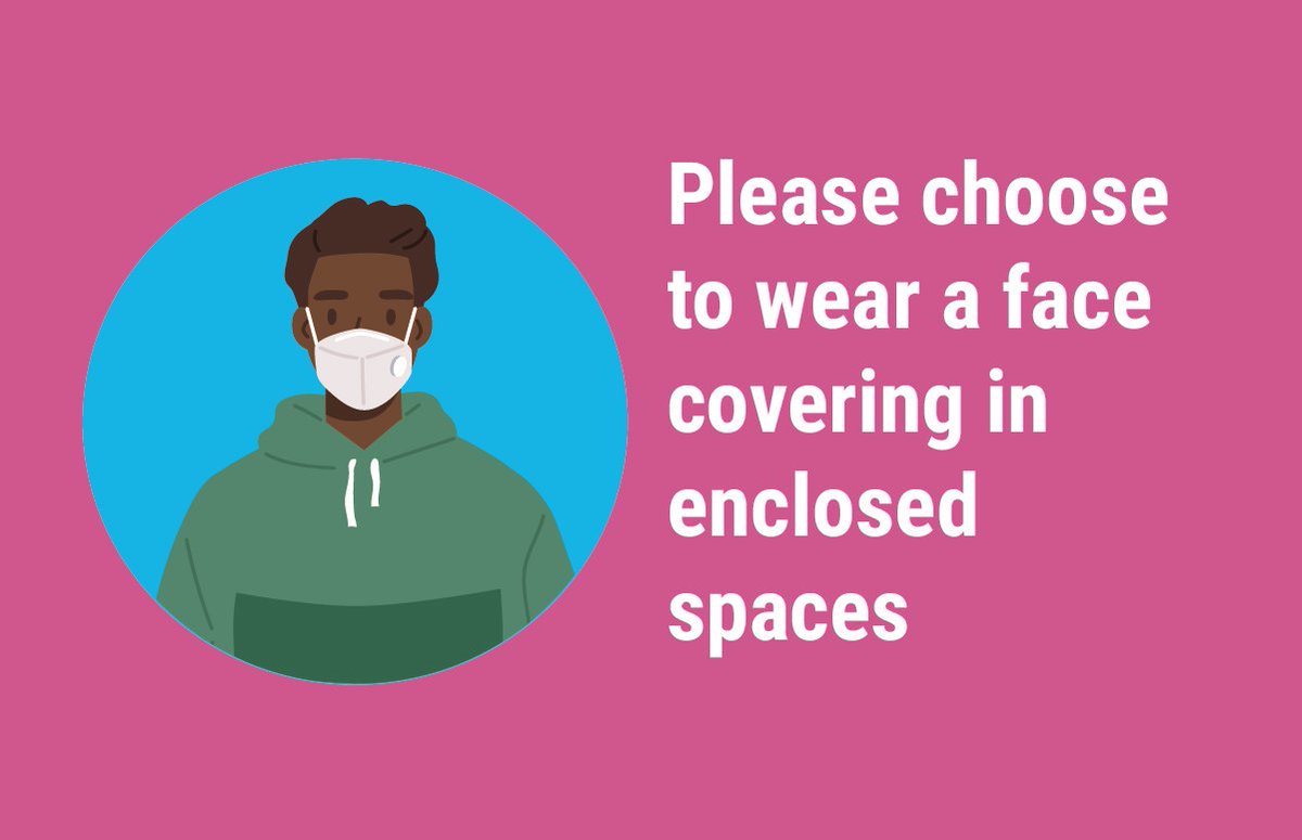 From today, Thursday 27 January, face coverings are no longer required by law but choosing to wear a face covering in enclosed spaces will help to stop the spread of coronavirus #Covid19 #FaceCoverings