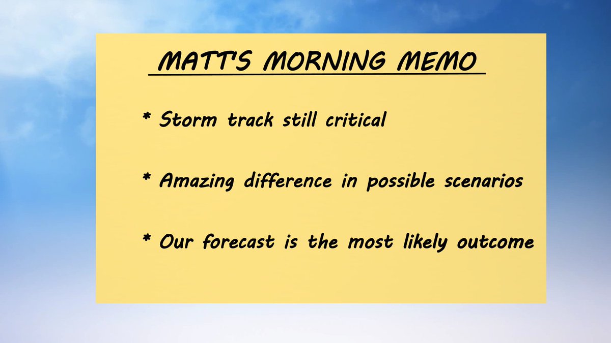 Each weekday morning on <a href="/nbc10boston/">NBC10 Boston</a> 4-7am and <a href="/necn/">NECN</a> I show my morning memo - a quick, very honest assessment. Today's point was: yes, things can change. But I am not going to use viewer's or my valuable time showing model battles - let's cut to the chase (and the forecast).