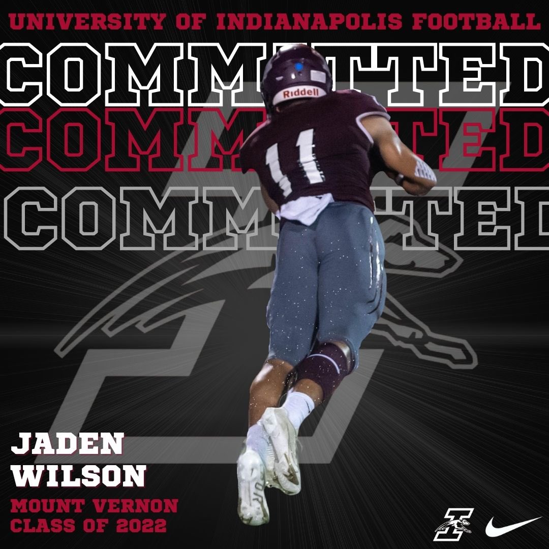 JadenWilson25's tweet photo. I am excited to announce that I have committed to play football at the University of Indianapolis. Thank you to everyone that has supported and helped me reach this level. 🔴⚪️
@FBCoachHale @KeeversChris @UIndyFB @MVHSWildcatFB https://t.co/RqeT6WmT8Z