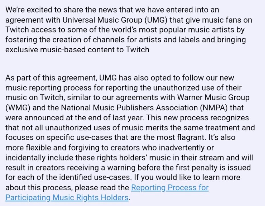 Onepeg's tweet image. “We’re excited to have artists published by UMG make their own twitch channels and not have themselves DMCA’d.  You still can’t play any UMG music on twitch though LOLOLOL get rekt nerd”