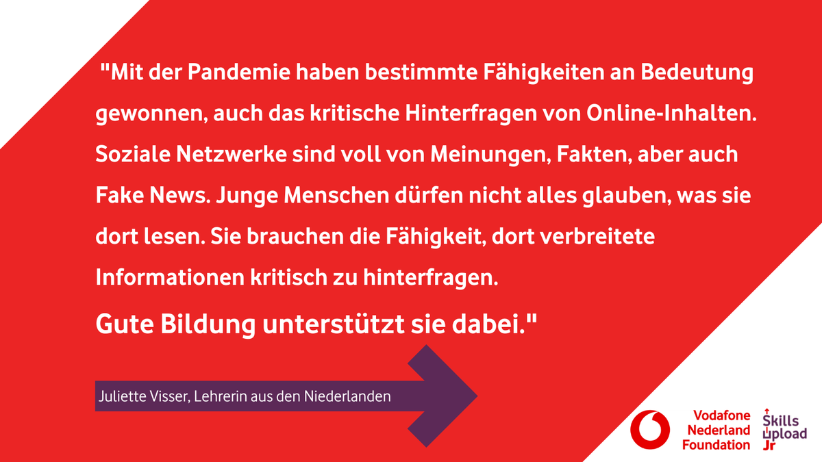 VF_Stiftung's tweet photo. Die digitale Welt zu gestalten bedeutet auch, sie kritisch zu hinterfragen. Die #OnlineMasters, ein #SkillsUploadJr Programm aus 🇳🇱 stärkt junge Menschen dabei - z.B. durch die Auseinandersetzung mit #DeepFakes oder #Algorithmen.
Ein wichtiges Projekt!👏
#LetsRethinkEducation https://t.co/vduUzIBEcB