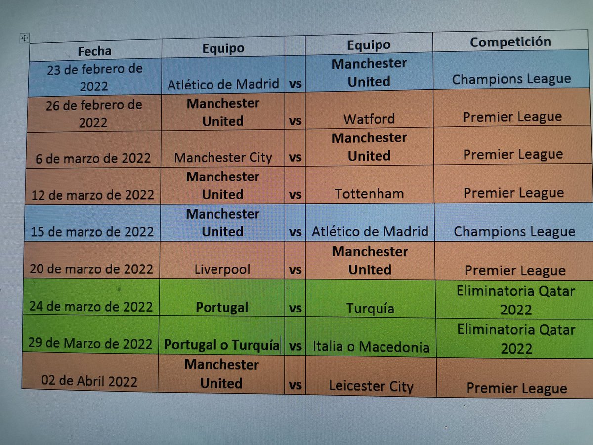 angelrequenas's tweet photo. @Faitelson_ESPN buen día David, solo para compartirte el Calendario que tendrá CR7, sin duda una nueva oportunidad de ganar otro balón de Oro!
Saludos https://t.co/p4qSorFOi8
