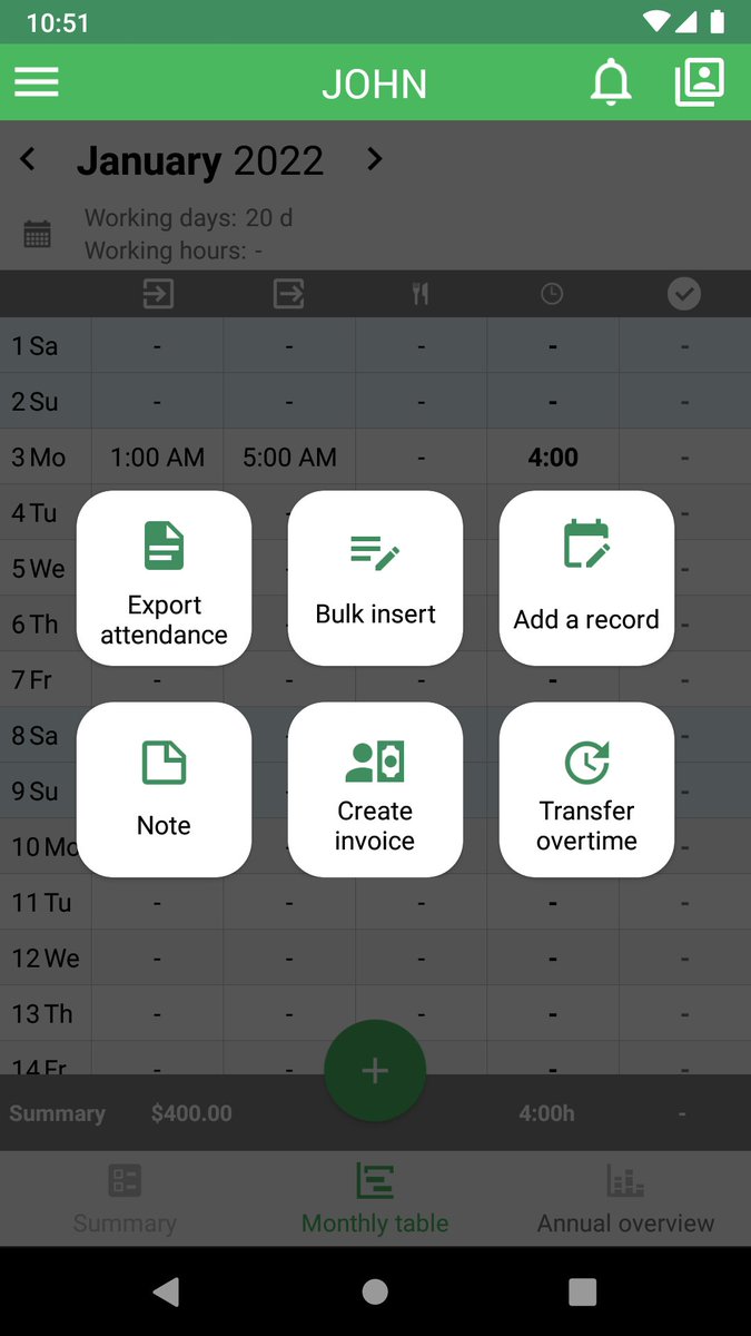 SpecterInteract's tweet photo. Invoices for Working Timer!
Create invoices manually or based on your timesheet. 
You can also 
- send them by e-mail
- print them
- sync them with cloud storage services like Dropbox or Google Drive 
Available for Android, soon for iOS. https://t.co/A098vvKKfy