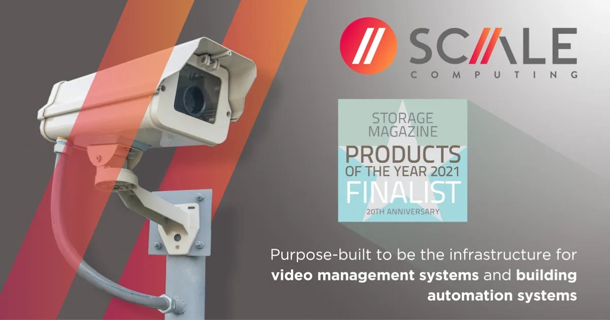 EvanKirstel's tweet photo. . @ScaleComputing's #HC3 #VideoSurveillance, "purpose-built to be the infrastructure for video management systems & building automation systems" is named a finalist in Storage Magazine & #SearchStorage Annual Product of the Year award for 2021. Learn more! https://t.co/9tmblhaFje https://t.co/1NXpAiPDHA