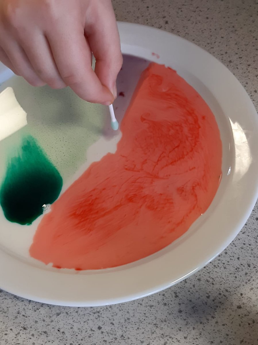 TPS_Science's tweet photo. Mrs Matthews and her year 7 science club experimenting with detergent and emulsion! #prettyscience #swirls #scienceclub #STEM https://t.co/znTgM3E6VR