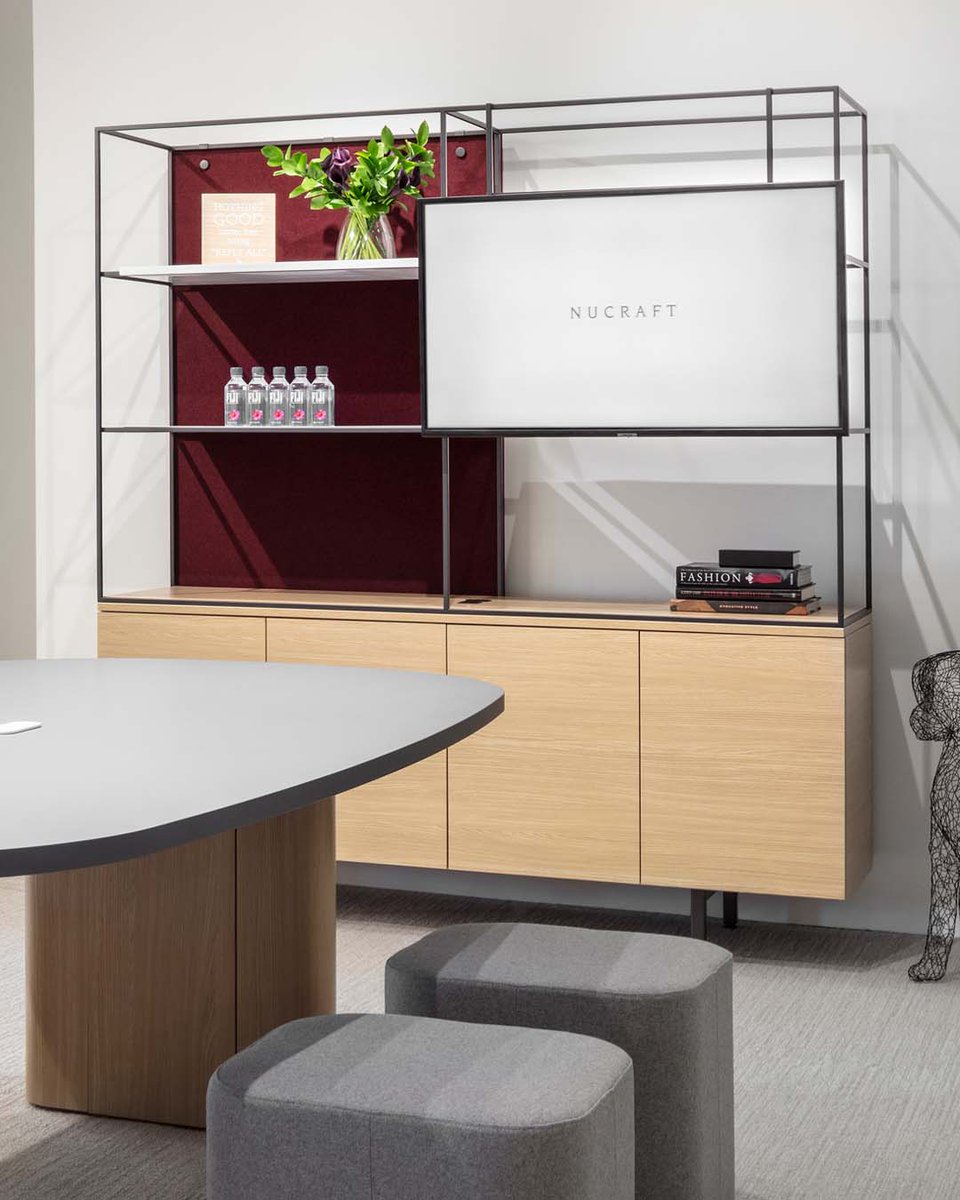 _nucraft's tweet photo. An extension of the popular Flow™ product line, the Flow Activity Wall showcases the storage elements of Flow credenzas while addressing the needs for space division and collaboration in open plan settings.  https://t.co/swF6cSm2qC https://t.co/r6ThZYqzaU