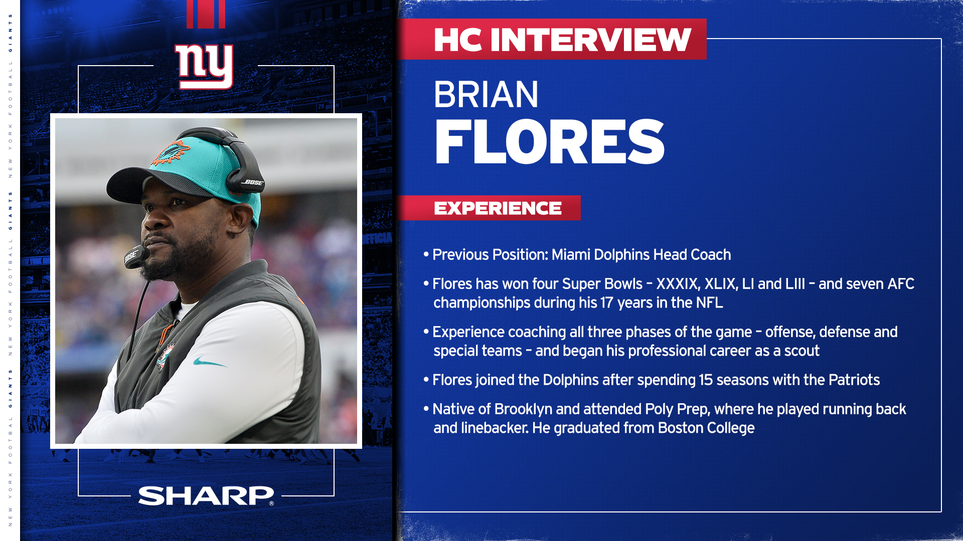 New York Giants on Twitter: 'We have completed a head coach interview with  Brian Flores Details:   / X