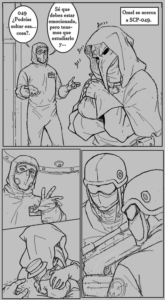 chiaki91437362's tweet photo. Este comic esta basado en una historia de La Fundación SCP (o sea, no es mía), y esta completamente finalizado, aunque el dibujo no es nada pulcro. 
Por cierto volví a subir una pagina pasada pues tenia dos errores, pero ya esta corregido. 
Parte 9. #SCPFoundation #scp049 https://t.co/gYDByIde9A