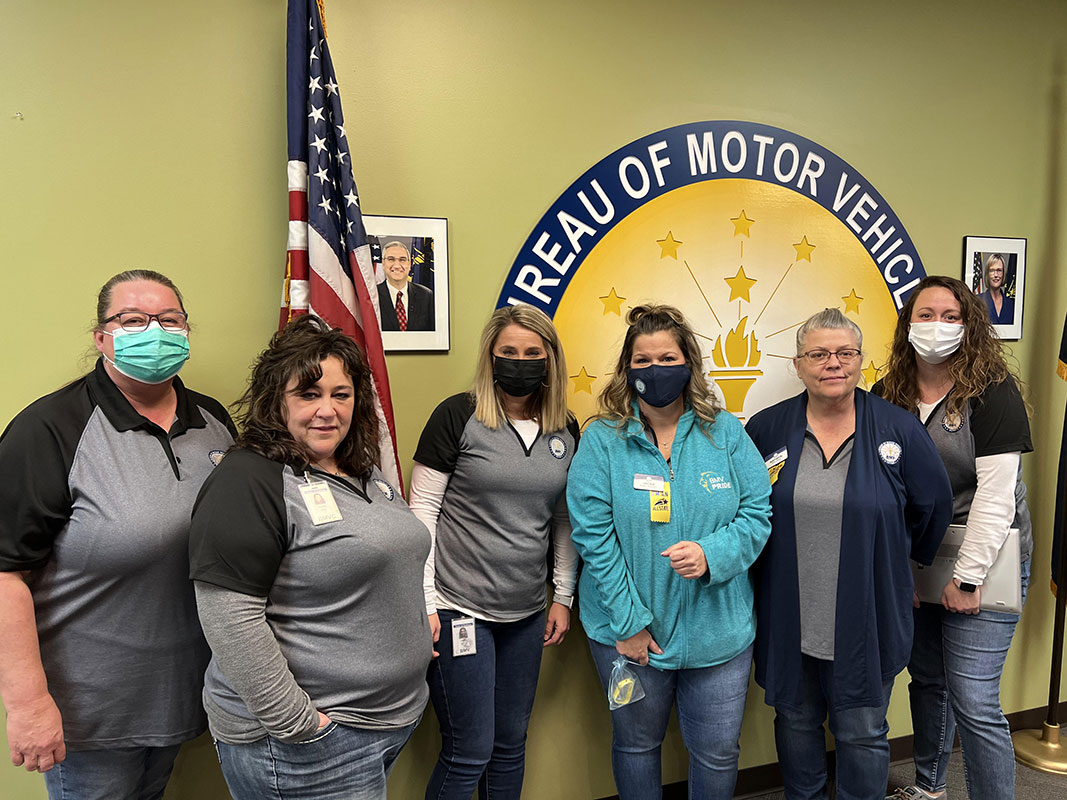 INBMV's tweet photo. Today was All Star Day - an opportunity for us to shine a light on amazing contributors from across our Region! Today we celebrated in our Terre Haute branch with 14 team members from 9 different branches working at this location today. #INBMV #AllStarDay #celebrate #appreciate https://t.co/jTl9pXnil2
