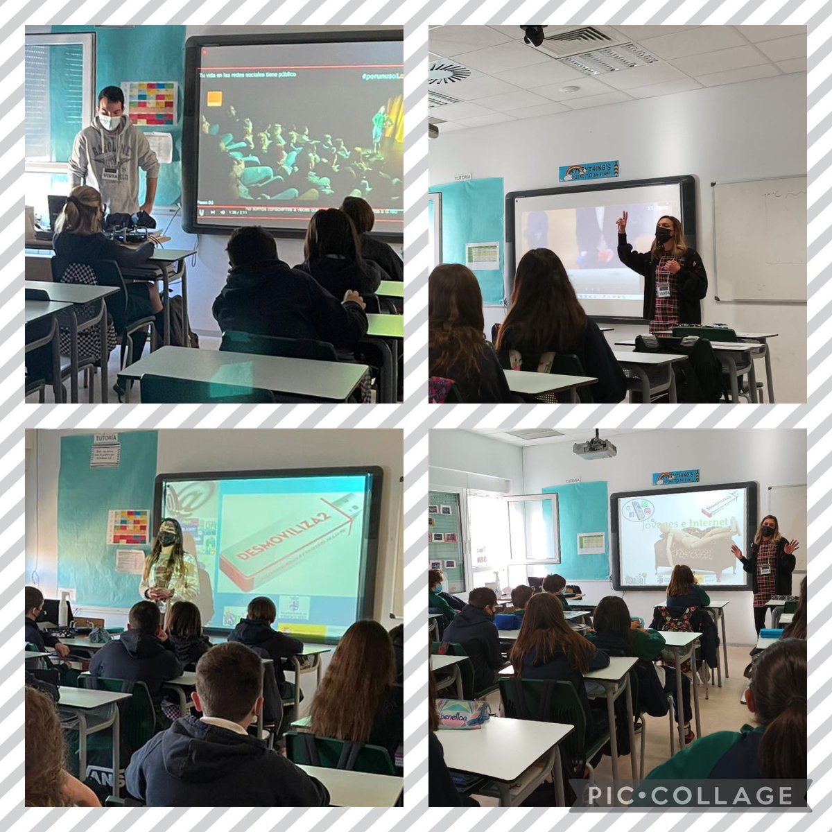 Concluyen las sesiones del programa DESMOVILIZA2 puesto en marcha por la Concejalía de Bienestar del Ayuntamiento de Torrejón. Gracias Barbara y Javier por transmitir a nuestros alumnos de 1.ESO cómo hacer un uso razonable de las TIC. <a href="/HBSTORREJON/">Humanitas Torrejón</a> <a href="/Ayto_Torrejon/">Ayuntamiento de Torrejón de Ardoz</a> <a href="/OrientacionHBST/">Orientación HBST</a>