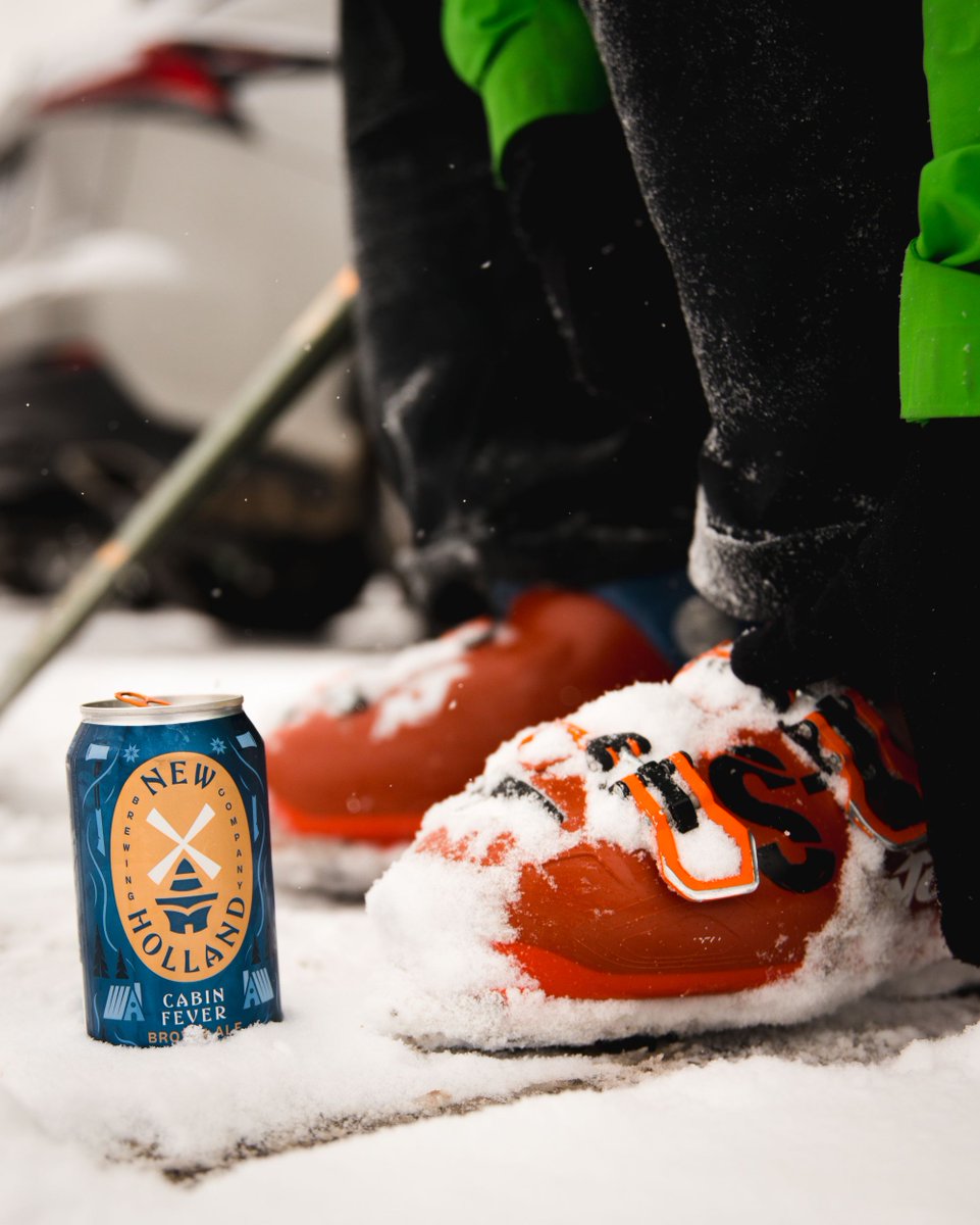 Your trusty ski companion. ❄️  #cabinfever #skiing #newhollandbrewing