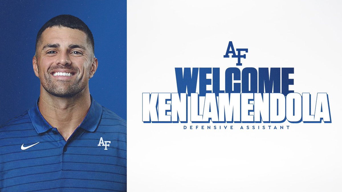Air Force Football (@af_football) on Twitter photo 𝐖𝐞𝐥𝐜𝐨𝐦𝐞 <a href="/CoachLamAF/">Ken Lamendola</a> ‼️
Joining our staff from Furman, a Class of 2011 @AF_Academy grad! 𝐖𝐞𝐥𝐜𝐨𝐦𝐞 <a href="/CoachLamAF/">Ken Lamendola</a> ‼️
Joining our staff from Furman, a Class of 2011 @AF_Academy grad!