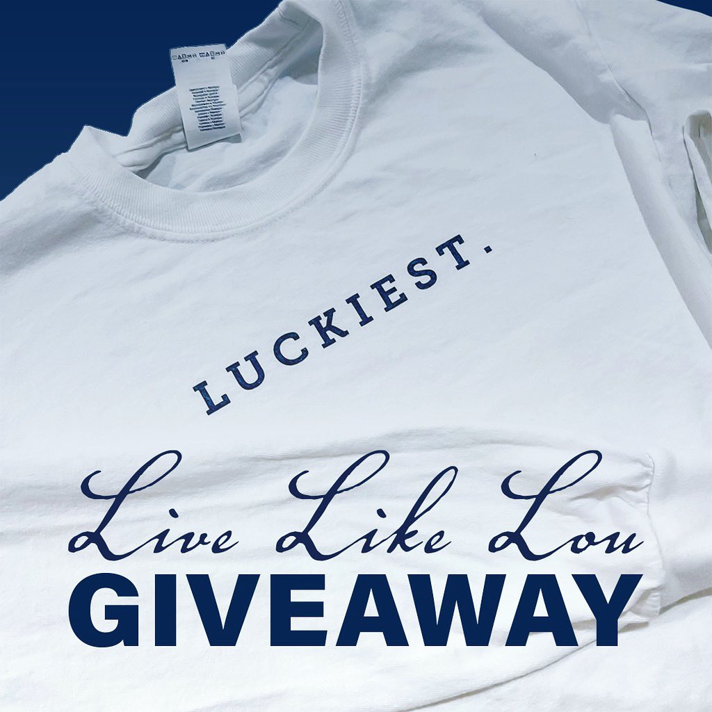 LiveLikeLou4's tweet photo. GIVEAWAY 🎉

One lucky follower will win a LUCKIEST LiveLikeLou long-sleeve. Just retweet and follow us @LiveLikeLou4 

Entries must be completed by 2/3 at 12pm ET. The winner will be contacted 2/4.

#lougehrig #livelikelou #giveaway #phidelt #phideltatheta #als https://t.co/oCSrFO1nQe
