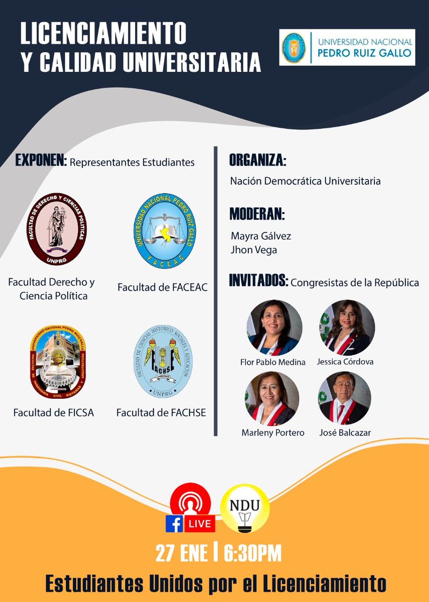 #SemanaDeRepresentación #UNPRG
<a href="/FlorPabloMedina/">Flor Pablo Medina 🇵🇪</a> <a href="/jcordovarp2/">Jéssica Córdova Lobatón</a>