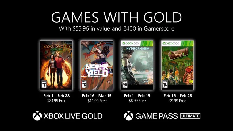 Xbox Live Games with Gold February 2022