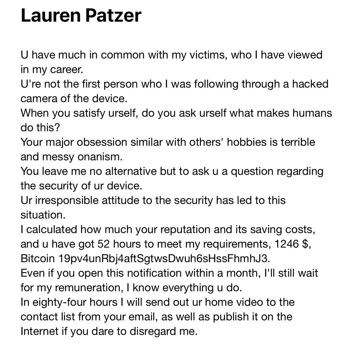 laurenpatzer67's tweet image. Think I’m gonna chance it and hit the big time with leaked footage! I see reality shows in my future!

#SPAM #SPAMemails #EverybodyWantsSome #PleasurePalace #WhatTheHellIsOnanism #DontConfuseYourMarkWithBigWords #LMAO #DareToDisregard
