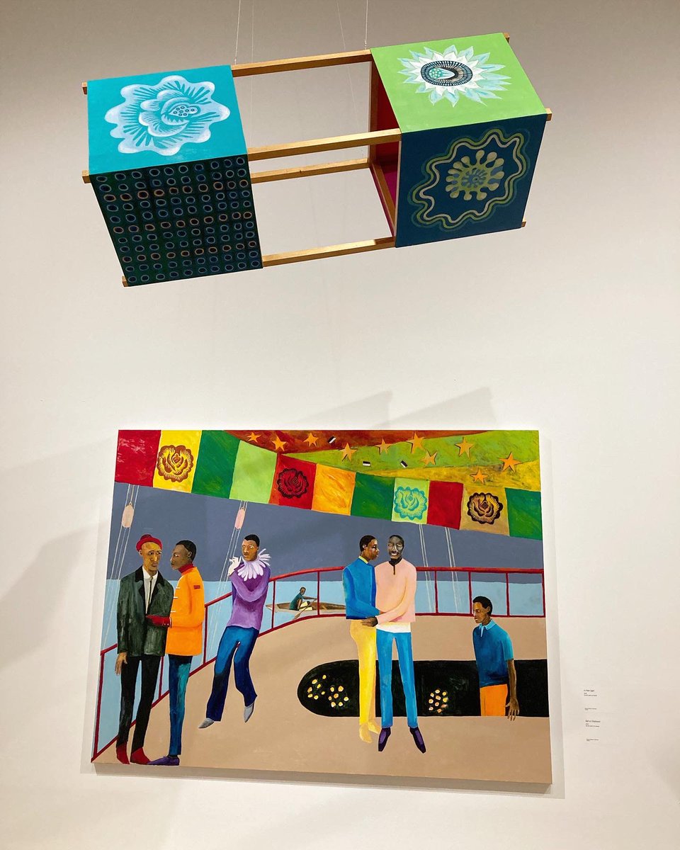 AkikoBanUK's tweet photo. Vivid and strong painting by Lubaina Himid at @Tate 🍋
#inspiration #lubainahimid #tatemodern #britishblackartmovement #art #painting #sound #sonicwork #installation https://t.co/ChwL2fHqsE