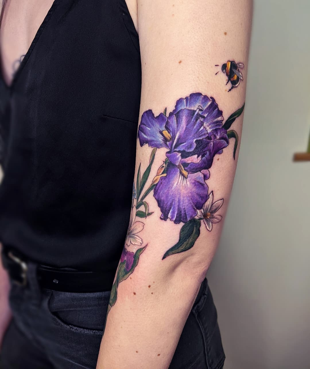 Iris Flower Tattoo Sleeve