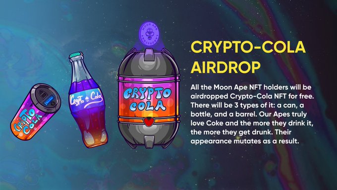 <a href="/KingBach/">King Bach</a> #MALFollowMAL #NFTCollector #NFTs @MoonApeLabs This RoadMap Long And Strong! Free Companion NFT in March, Free CryptoCola NFT For Breeding Moon Boozer Ape After That. Loot Drops, Staking. And The Fucking ART My Boi!! Did ii Mention Enviromental Partnerships And $1M Commitment???