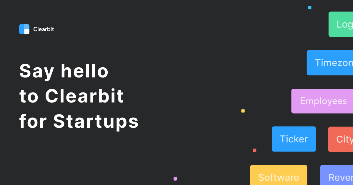 Did you hear the news? Clearbit for Startups makes it easier and more affordable for early-stage companies to establish a strong data foundation — and build on that foundation as they scale. 🥳 clearbit.com/blog/clearbit-…