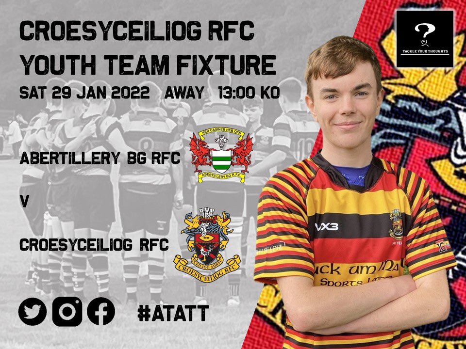 This Saturday, Croesyceiliog RFC Youth travel to <a href="/Abertillery_BG/">Abertillery BG RFC</a> to take part in the next round of the Welsh Cup. The lads would appreciate the support of those able to travel.  #atatt #cockerels #jointheflock 🏉🐓🇧🇪🐓🏉 This post is brought to you by <a href="/T_Y_Thoughts/">TYT</a>
