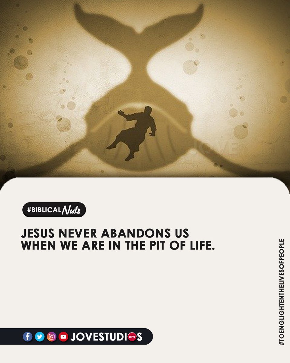 JoveStudios's tweet photo. : #Jesus Never Abandons us when we are in pit if #life ...@JoveStudios !! https://t.co/Vs4NfX5sYe