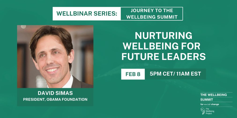 TheWellbeingP's tweet photo. 📢Join us for the first session of our 2022 wellbinar series. We kick it off on Feb 8! David Simas, President of @ObamaFoundation will join @SharonSalzberg and @parkerjpalmer to discuss Innerwork for the next generation of leaders : https://t.co/Bn345m9tuA #WellbinarSeries https://t.co/USL2siU2V2