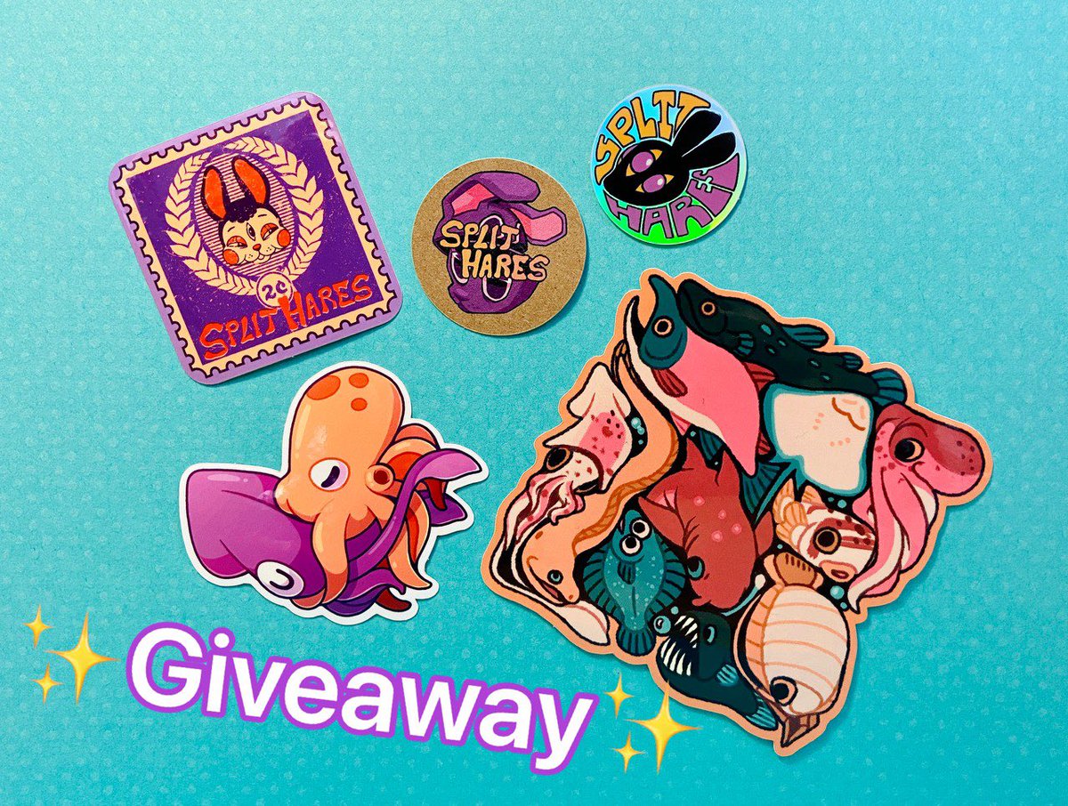 SplitHares's tweet photo. ✨GIVEAWAY TIME!✨🎉 
That's right we're back at it again, and this time we're giving away a pack of stickers! 
International shipping will be available! 

Check out our Kickstarter for more marine themed goodies✨🌊🐠🎉✨
https://t.co/NrYOkItRad https://t.co/sxa6W9XOHW