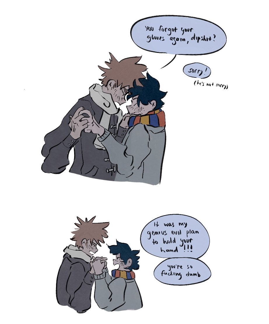 katsuki: dipshit (affectionate) you’re so fucking stupid (loving) #bakudeku #bkdk