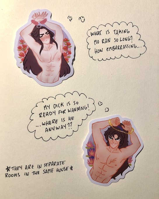 So I call this sticker set "under-negotiated sех play" and they spent hours like this 
For the 2ha @ranwanzine 
