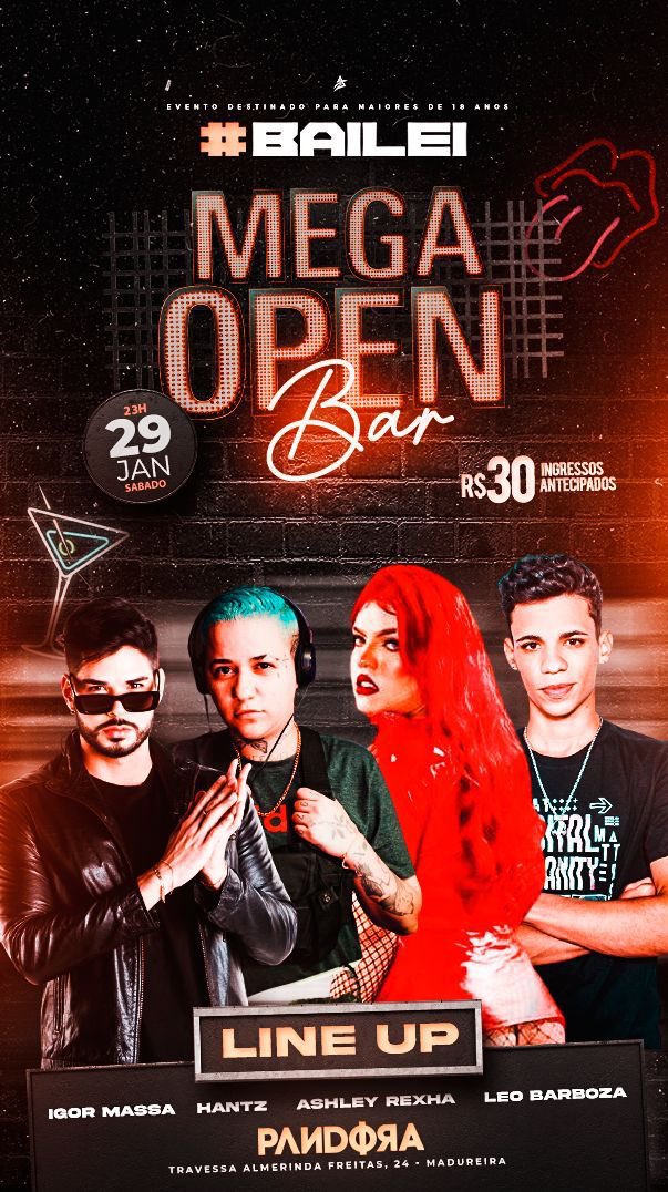 Festabailei's tweet photo. SÁBADO vai rolar mais uma edição da festa BAILEI com um MEGA OPEN BAR com CERVEJA BRAHMA na Pandora, tudo isso por apenas 30$! 
Ingressos na bio! https://t.co/jDmG89HGr4