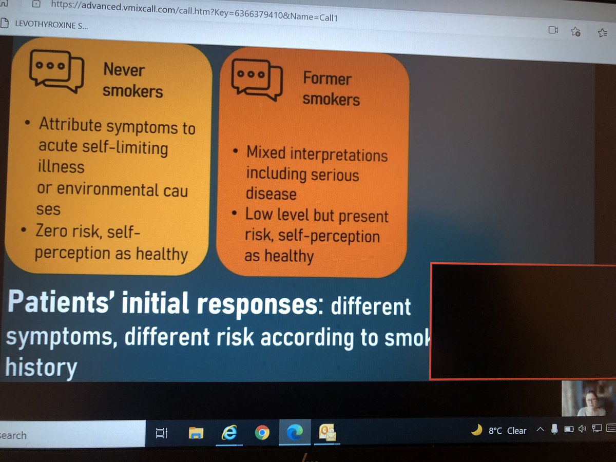 JackieFen1's tweet photo. LCNUK session Dr Georgia Black from @ucl discussing how never smokers are told lung cancer is unlikely during early investigations. How smokers and never smokers have very different needs @BTOGORG #BTOG22 @LCN_UK https://t.co/gKNpnUbYEq