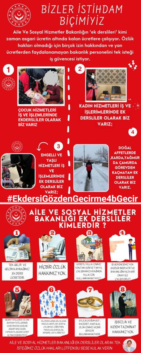 ailebirdernek's tweet photo. @deryayanikashb Syn Bakanım Aile Bakanlığında çalışan EKDERSLİ çalışanlar olarak Kar, fırtına, sel, yağmur dinlemeden görev aşkı ile işimizi severek yapıyoruz 15 yıldan fazladır özlük haklarımız yok devletimize Bakanlığımıza ve hükümetimize güveniyoruz
#EkdersiGözdenGecirme4bGecir
@RTErdogan https://t.co/px3Qd2qIwY