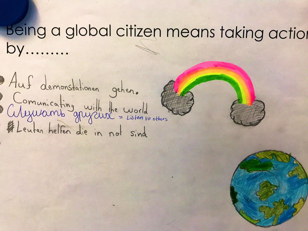 JenOFee's tweet image. This week we explored- What is global? During @BMSPrimary #homelanguage From grade 1 to 6 we thought about ‘Being a #global #citizen means…’ #BMSInspire #multilingual