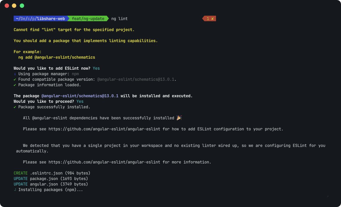 AdiSreyaj's tweet image. Angular v13.2.0 automatically adds ESLint when running ng lint command. You don&apos;t have to search how to set up linting anymore. It&apos;s really nice to see small things like this which make DX better.

#Angular #eslint #ngupdate