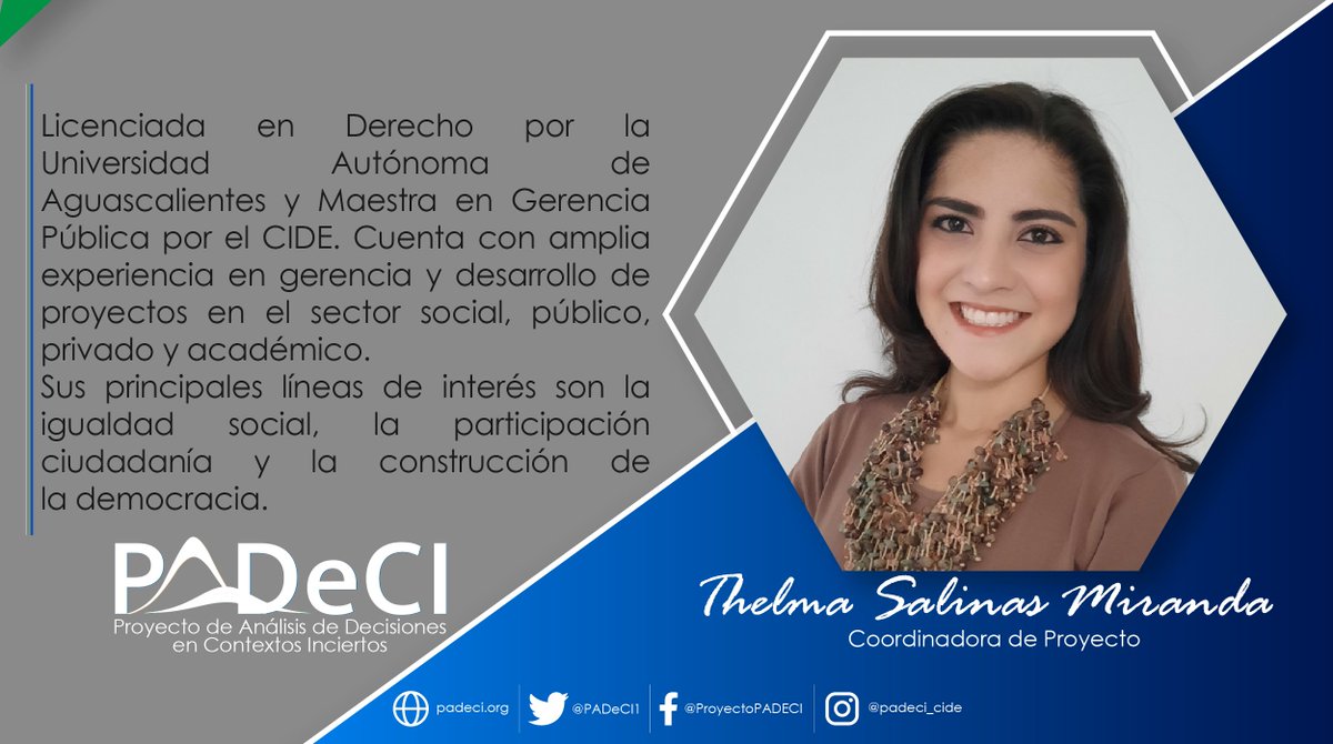 🔴Equipo PADeCI | Mtra. Thelma Salinas Miranda
#CienciaDeDatos #CienciasDeLaDecisión #DesarrolloDeProyectos
