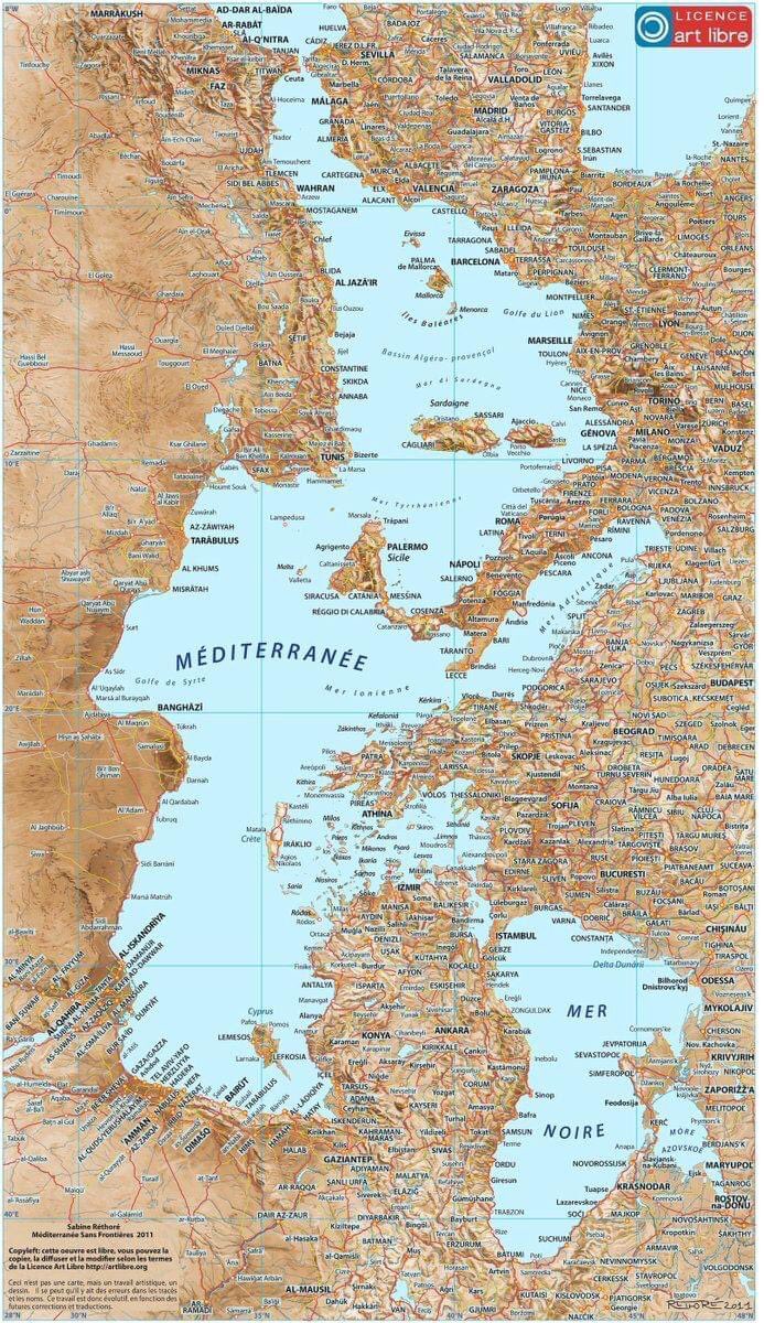 martin_oneill's tweet photo. Maps that don’t put North at the top can achieve something remarkable in terms of making you see things afresh. This map of the Mediterranean is amazing in the way that it manages to reduce the distance between Europe and Africa. https://t.co/LGGnVBMmBH