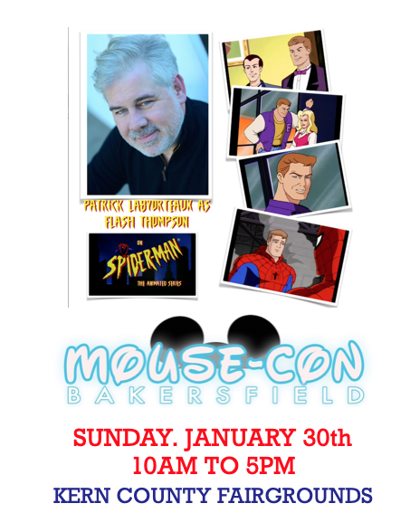 p_labyorteaux's tweet photo. RUMOR CONFIRMED! 
YES, I will be appearing at #MouseCon in #Bakersfield this Sunday! #Disney &amp; #Marvel Fans get your #Geek on! Come and get an #Autograph and #Picture! #SpiderManTheAnimatedSeries #OGFlashThompson #90sTV https://t.co/Yy8ddtgW0C https://t.co/cTNeEQpZfC