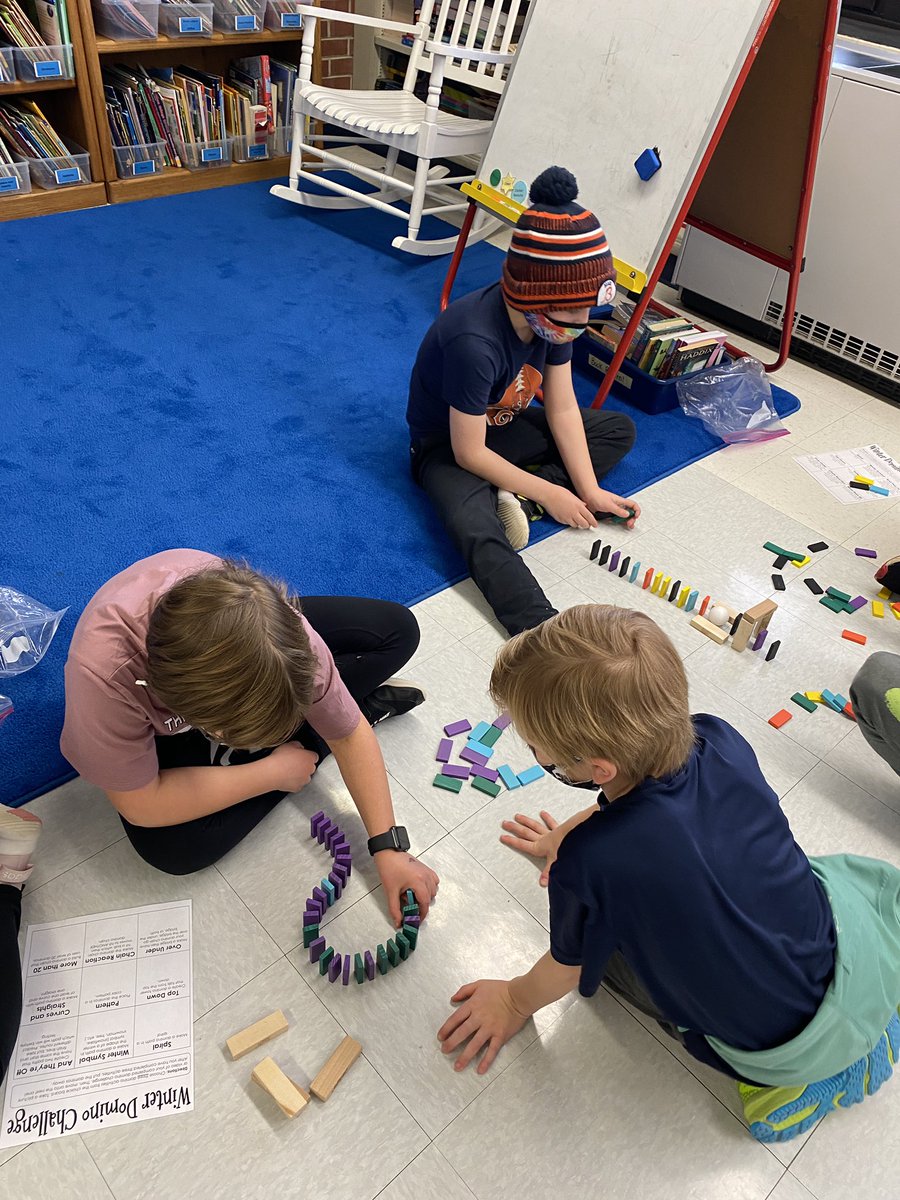 Winter domino challenge with our 3rd grade buddies! <a href="/amy_mcellen/">Amy McEllen</a> <a href="/WindsorWildcats/">WindsorWildcats</a>